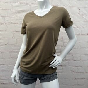 H2H Women Casual Slim Fit T-Shirt Top Short Sleeve Cotton Blended Basic Size L